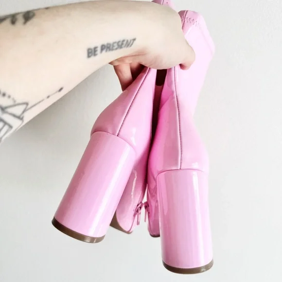 Pink Steve Madden pleather boots women’s 6.5 - Picture 3 of 6